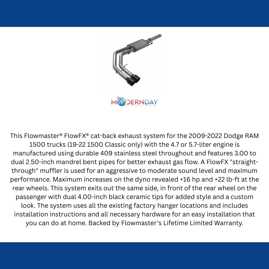 2009-2024 Ram 1500 Cat-Back Exhaust Flowmaster Stainless Steel
